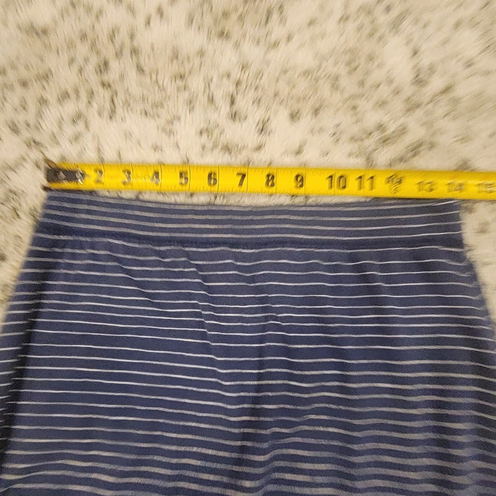 Life is Good SZ S Blue Nautical Maxi Stripe Casual Beachy Skirt W/Slit Pull On - Picture 5 of 10
